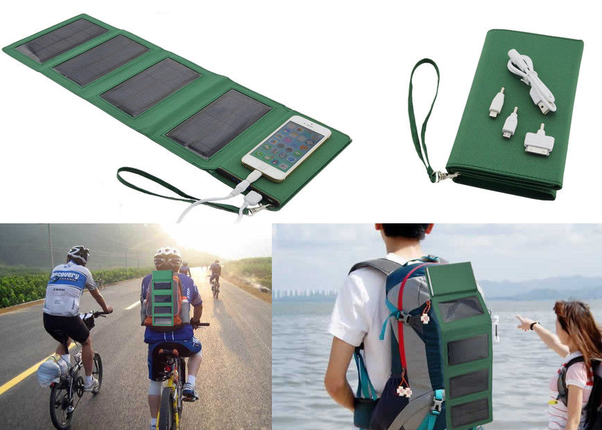5W vouwbare Zonnelader met de Ingebouwde 7000mAh-van de Li-Polymeer Toorts Machtsbank 1.5W